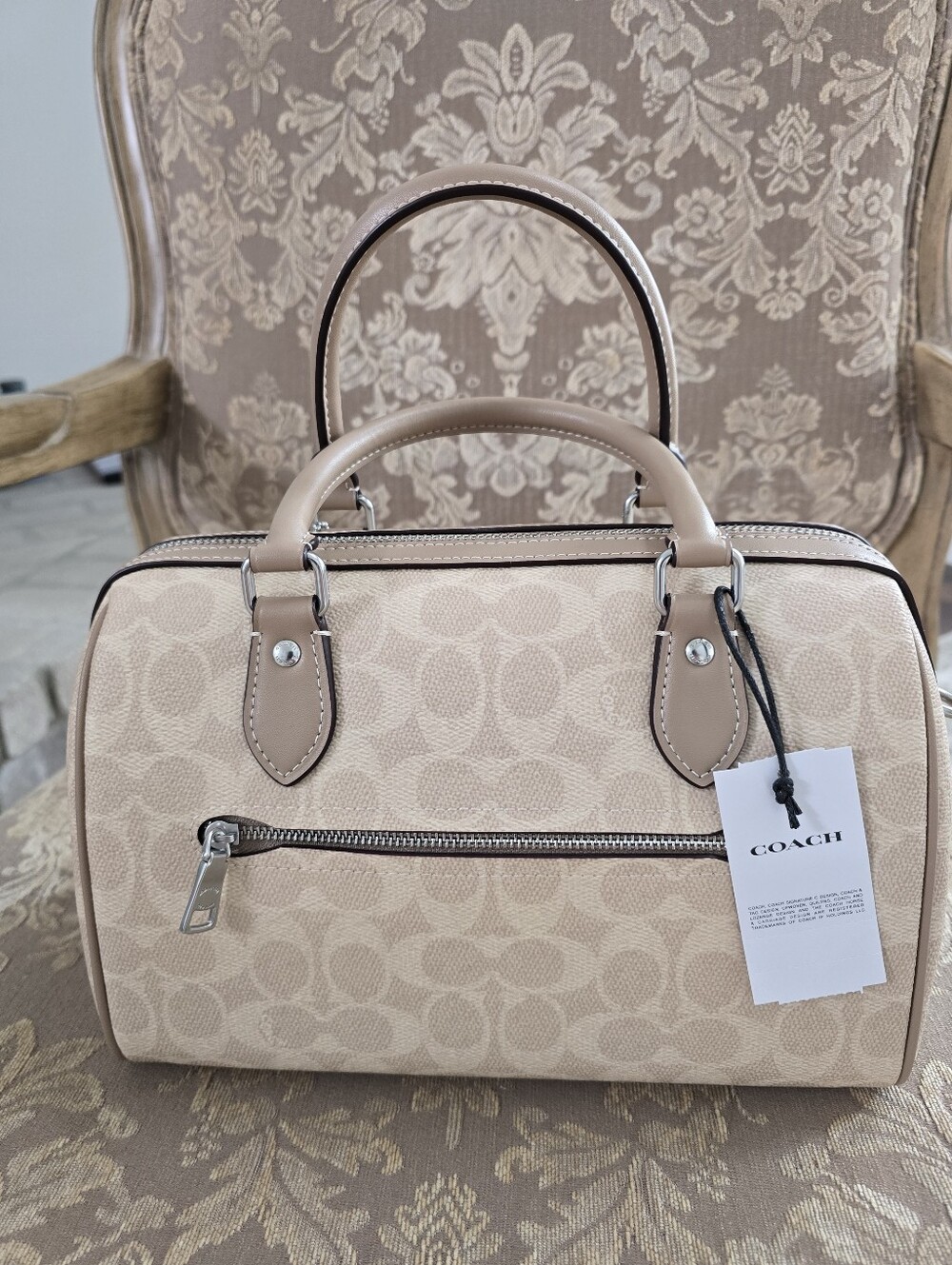 Coach Rowan Satchel Model CW376 Sand/Taupe Zip Top. NWT. - Picture 2 of 13